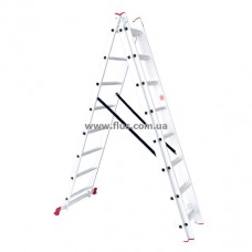 Лестница алюминиевая 3-х секционная универсальная раскладная 3x8 ступ. 5,09 м INTERTOOL LT-0308