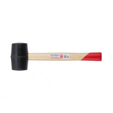 Киянка резиновая 350г. 50 мм, черная резина, деревянная ручка HT-0236