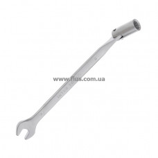 Ключ рожково-накидный шарнирный 8 мм, CrV, сатин-хром покрытие INTERTOOL XT-1408