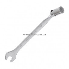 Ключ рожково-накидный шарнирный 12 мм, CrV, покрытие сатин-хром INTERTOOL XT-1412