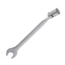 Ключ рожково-накидный шарнирный 16 мм, CrV, покрытие сатин-хром INTERTOOL XT-1416