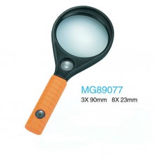 Ручная лупа круглая MG89077, увеличение 3X - 90мм, 8X - 23мм